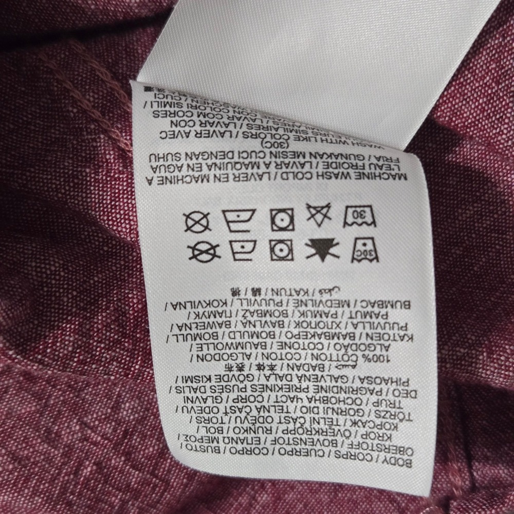 Hurley Casual Button Shirt Mens Large Burgundy Heather Short Sleeve Everyday - Picture 8 of 9